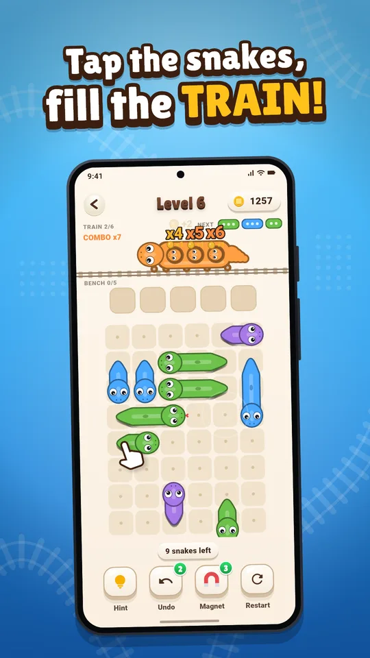 A chain combo climbing as snakes board the train