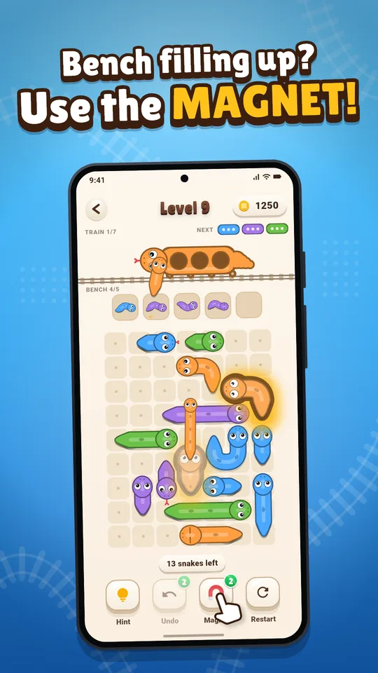 The magnet booster pulling snakes off the board