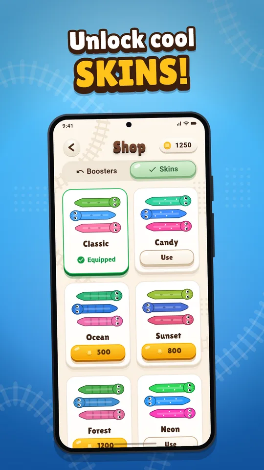 The six snake skins in the shop