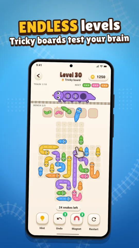 The level map, with tricky levels marked